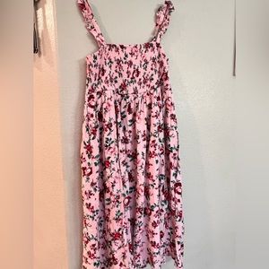 Torrid Midi Challis Floral Smocked Tiered Dress size 1X pink / pockets plus size